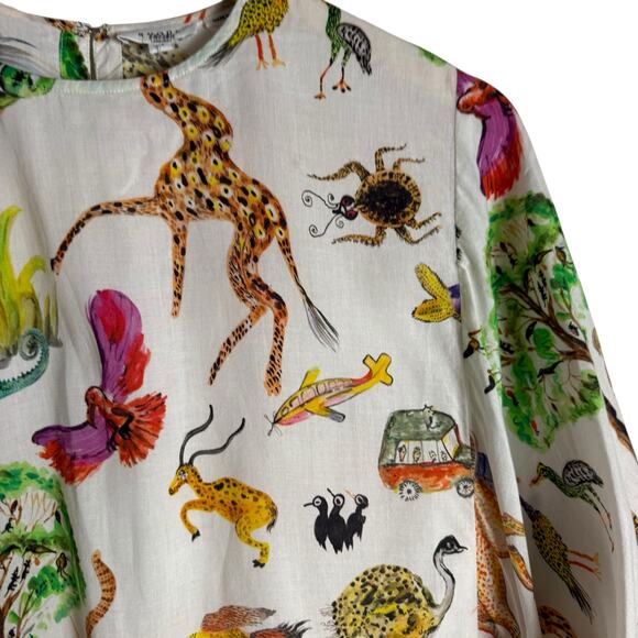 Rhode Ella Jungle Print Boho Long Sleeve A-Line Mini Dress Size XS - Picture 10 of 15